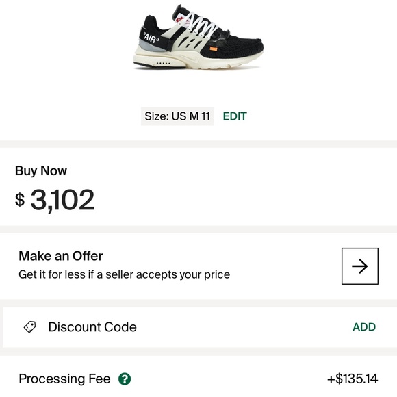 Nike off white prestos size 11 - Picture 4 of 4